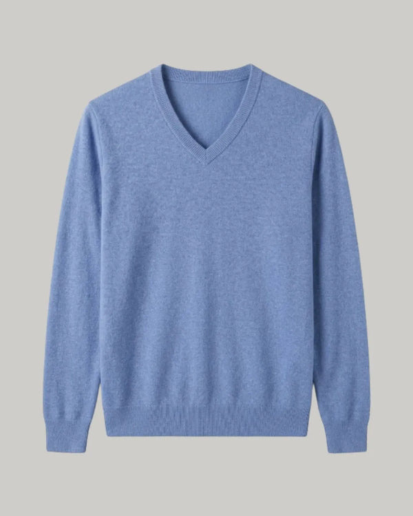 Suéter Gola V Masculino Azul 100% Cashmere
