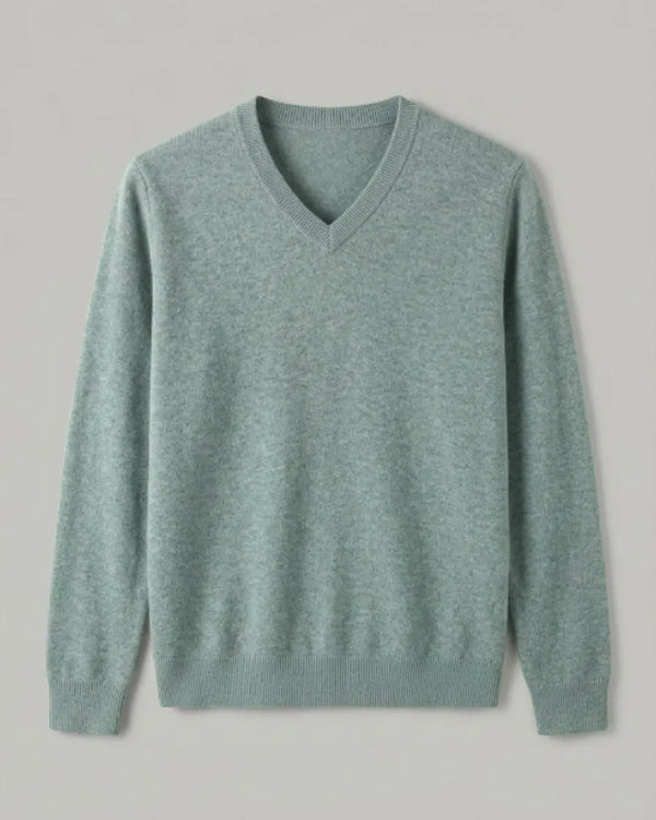 Suéter Gola V Masculino Verde 100% Cashmere