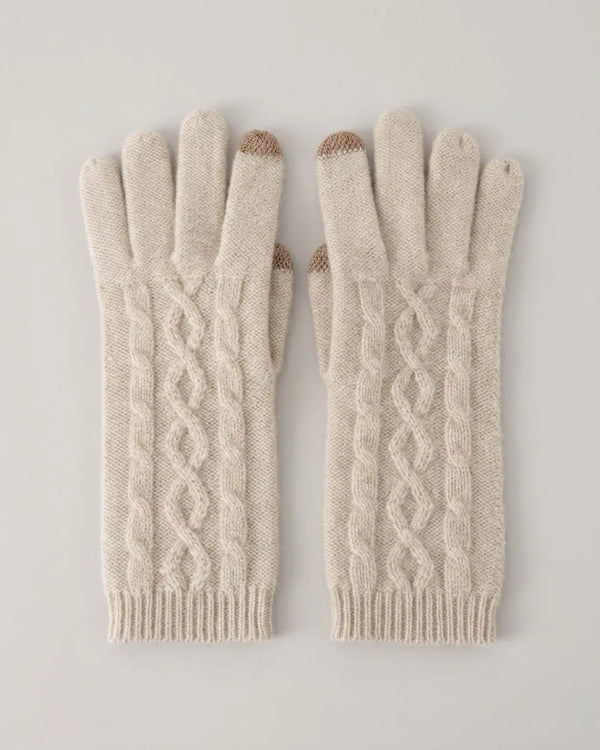 Luvas Cable-Touch Feminina 100% Cashmere
