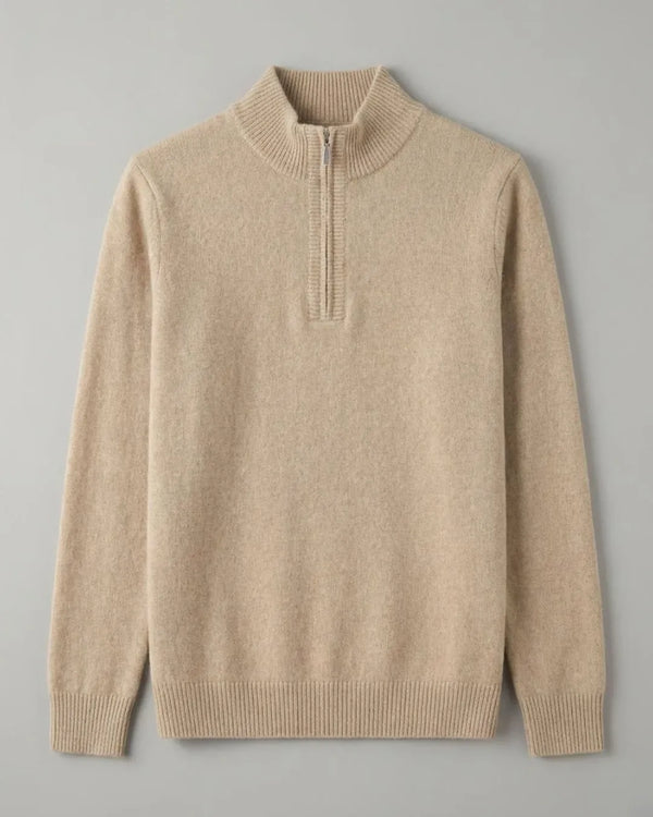 Pulôver Platô Half-Zip Masculino 100% Cashmere