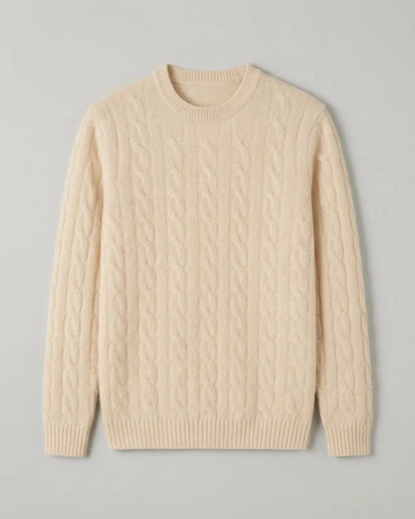 Suéter Patamar Cable-Knit Masculino 100% Cashmere