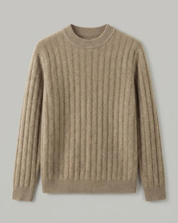 Suéter Ribbed Engrossado Masculino 100% Cashmere